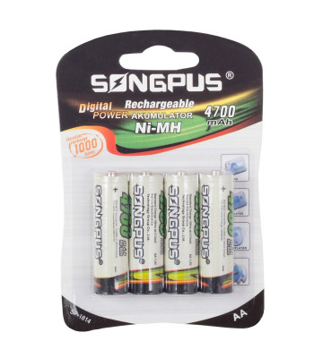 Įkraunamos baterijos, AA R6, 4700 mAh, 4 vnt.