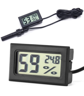 Elektroninis panelinis termometras su temperatūros ir oro drėgmės matavimu, LCD ekranu ir zondu, 150 cm
