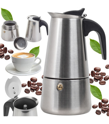 Itališkas kavinukas espresso kavai, nerūdijančiojo plieno, 300 ml, 6 puodeliams