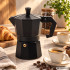 Aliumininis kavinukas kavai, juodas, 3 puodeliams, 150 ml