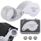 Juvelyrinė kišeninė sulankstoma lupa su 2 LED, 40x, 25 mm