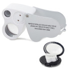 Kišeninis sulankstomas juvelyrinis didinamasis stiklas su 2 LED, 30x/60x, 22 mm/12 mm