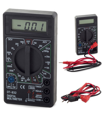 Skaitmeninis multimetras-testeris su LCD ekranu DT-832