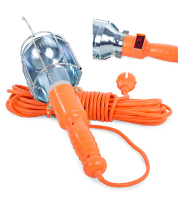 Dirbtuvių lempa su kabliu garažui, 5 m, 230 V, 60 W