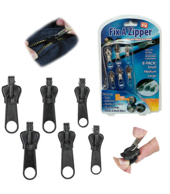 Užtrauktukų remonto rinkinys „Fix a Zipper“, 6 slankikliai, 3 dydžiai