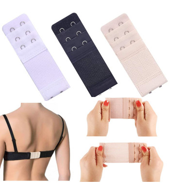 Liemenėlės užsegimo prailgintuvai, 3 vnt., 3 spalvos, 3,8 cm