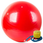Raudonas reabilitacinis gimnastikos kamuolys su pompa, 65 cm