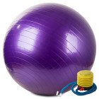 Reabilitacinis gimnastikos kamuolys su pompa, violetinis, 65 cm
