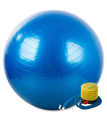 Gimnastikos ir reabilitacijos kamuolys su pompa, mėlynas, 65 cm