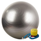 Gimnastikos ir reabilitacijos kamuolys su pompa, sidabrinis, 65 cm