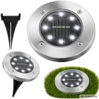 Įsmeigiami saulės šviestuvai sodui su sutemų jutikliu, 8 led, 4 vnt.