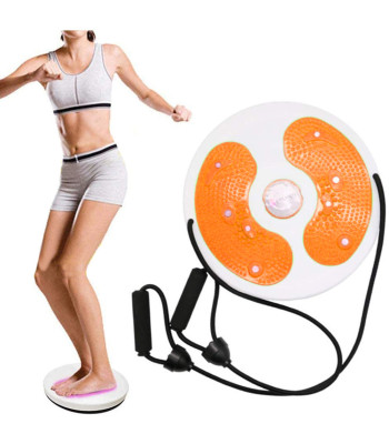 Sukamasis treniruoklis su virvėmis ir pėdų masažuokliu, oranžinis, 28 cm