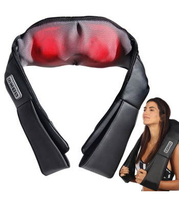 Elektrinis shiatsu kaklo, sprando ir nugaros masažuoklis 3d