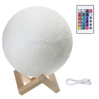 Naktinė 3D Mėnulio lempa, RGB, įkraunama per USB, 14 cm
