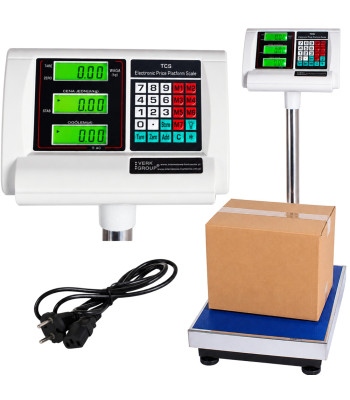 Elektroninės platforminės svarstyklės parduotuvei ir sandėliui, 200kg/50g