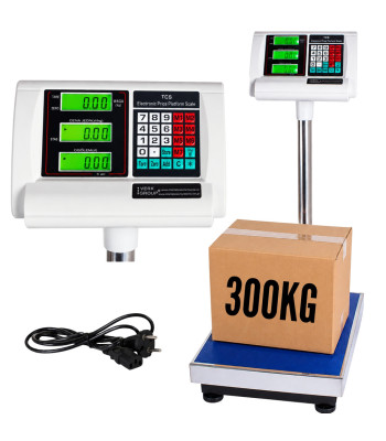 Elektroninės platforminės svarstyklės su LCD ekranu, 300 kg, 40 × 50 cm