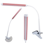 Bešešėlė stalinė lempa su spaustuku ir USB maitinimu, 24 LED