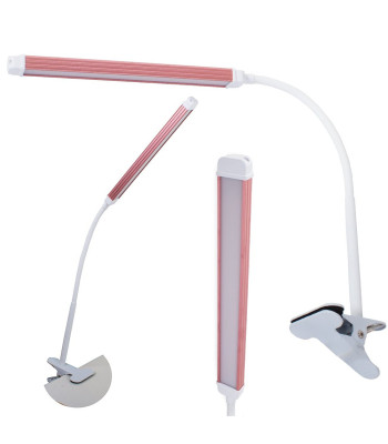 Bešešėlė stalinė lempa su spaustuku ir USB maitinimu, 24 LED