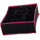 Stalčiaus organizatorius kojinėms ir apatiniams drabužiams, 12 skyrelių, juodas, 30cm x 24cm x 10cm