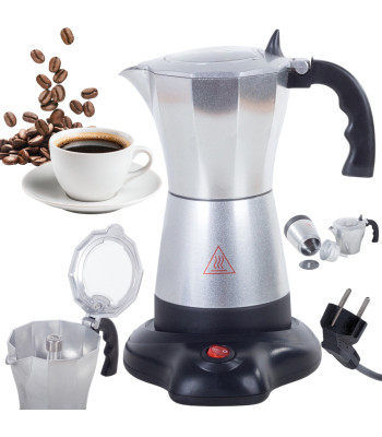 Elektrinis moka kavinukas, sidabrinis, 6 puodelių, 300 ml