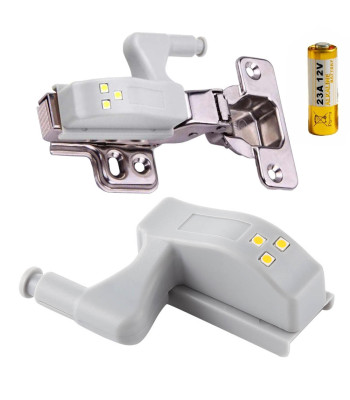 Spintelės vyriui skirta LED lemputė su baterija, pilka, 3 LED, 6,7 × 2 cm