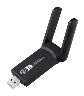 USB „Wi-Fi“ tinklo adapteris su antena, dviejų dažnių, 1300Mbps