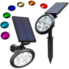 Balta spalvota saulės sodo lempa su LED diodais 5050 RGBW