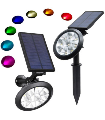 Balta spalvota saulės sodo lempa su LED diodais 5050 RGBW