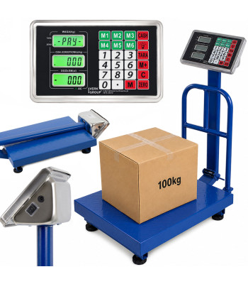 Elektroninės platforminės svarstyklės su atrama ir lcd ekranu, 100 kg