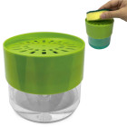 Indų ploviklio dozatorius su kempinės laikikliu, žalias, 500 ml, 12 × 11 cm