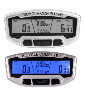 Vandeniui atsparus dviračio kompiuteris su LCD ekranu, 28 funkcijų, 2 × 9 × 4,5 cm