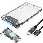 Skaidrus išorinis hdd ir ssd diskų dėklas su sata jungtimi, usb 3.0, 06222, 2,5
