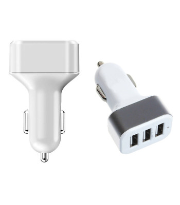 Automobilinis įkroviklis į cigarečių žiebtuvėlio lizdą, 3 USB jungtys