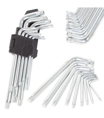 L formos Torx raktų rinkinys, 9 vnt., 1,5–10 mm