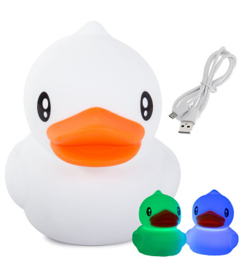 Vaikiška LED naktinė lemputė – silikoninė antienos formos, RGB, valdoma lietimu, USB, 13,5 × 12 × 11 cm