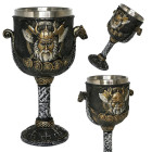 Dekoratyvinė vikingų taurė su runomis, juoda, 16,7 cm x 7 cm