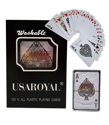 Plastiku dengtos pokerio kortos, 54 vnt.