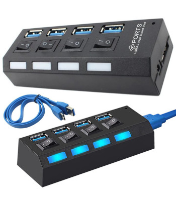 Usb šakotuvas su atskirais jungikliais, 4 x usb 3.0
