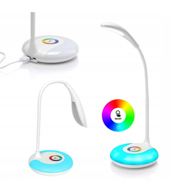LED RGB stalinė lempa su 256 spalvomis, balta, 48 cm