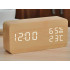 Elektroninis žadintuvas-laikrodis su termometru, higrometru ir USB laidu, 15 × 7 × 4 cm