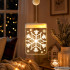 3D LED vitražas langui – kalėdinė žvaigždės ir snaigių dekoracija, 11,5 × 17 cm