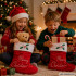 Raudona kalėdinė kojinė dovanoms su užrašu „merry christmas“, didelė, 62 cm