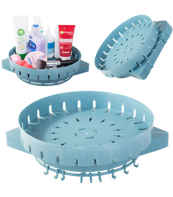 Besisukanti kampinė lentynėlė-organizatorius su kabliukais, 26 cm (24223)