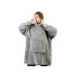 Šiltas džemperis-antklodė 2 viename, pilkas, oversize XXL