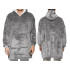 Šiltas džemperis-antklodė 2 viename, pilkas, oversize XXL
