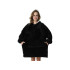 Šiltas oversize džemperis-antklodė, 2 viename, juodas, universalus XXL dydis
