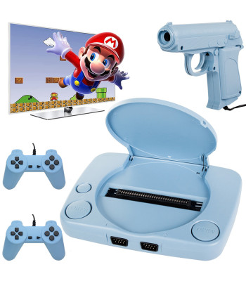 Pegasus retro žaidimų konsolė su pistoletu ir 2 valdikliais