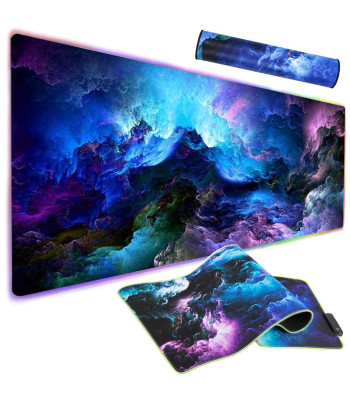 Žaidimų pelės kilimėlis su led rgb apšvietimu, xxl, 90 × 40 cm