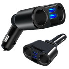 Automobilio cigarečių lizdo šakotuvas su dviem USB jungtimis, 10074