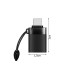 Juodas usb-c į usb-a 3.0 adapteris su otg funkcija – 1,5 cm × 3 cm
